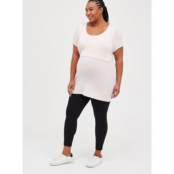 TORRID  PREGNANCY MATERNITY NURSING TOP SUPER SOFT PINK PLUS SIZE 0X - Picture 3 of 5